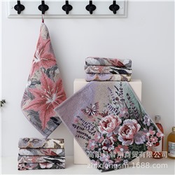 Gaoyang towel Korean lily jacquard four-layer cotton gauze large square towel wipe hands towel kitchen towel factory price wholesale