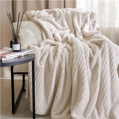 Плед флисовый Грани сливки Арт Дизайн