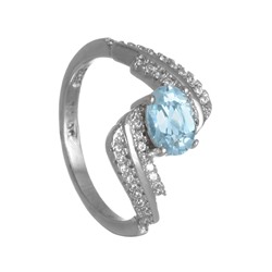 Кольцо с топазом и фианитами ТФКН.790ГТ1.80