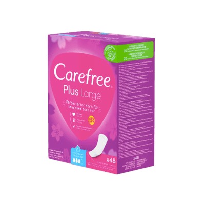Carefree Slipeinlage Plus Large mit Frischeduf, Прокладки ежедневные Large Plus Fresh с ароматом свежести, 48 шт, 3 упаковки (144 шт)