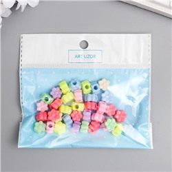 Бусины для творчества пластик «Цветочек. Пастельные тона», набор 36 шт., 15 г, 1×1 см