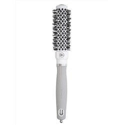 Olivia Garden Термобрашинг для укладки волос / Expert Blowout Grip White & Grey, 25 мм, бело-серый
