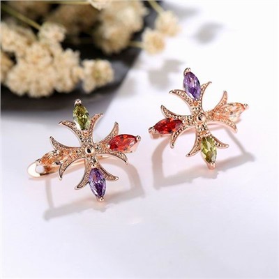 1G0018 Серьги с позолотой, 20х20х9мм
