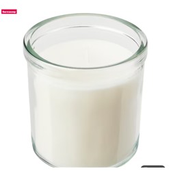 JÄMLIK Свеча ароматическая ВанильDuftkerze im Glas, Vanille/hellbeige, 40 Std.
