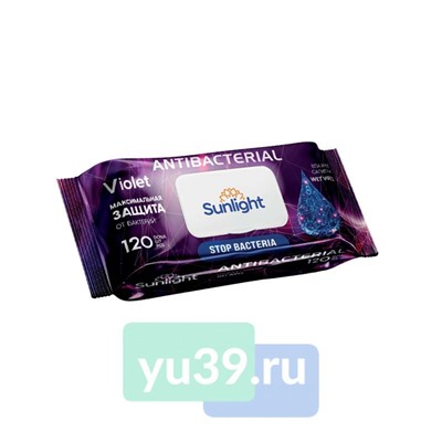 Салфетки влажные SUNLIGHT. Antibacteria 120 шт
