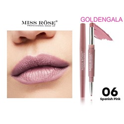 Кремовая помада + карандаш для губ MISS ROSE тон 06 SPANISH PINK
