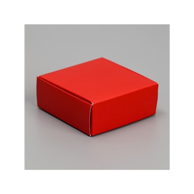 Коробка подарочная под бижутерию двухсторонняя, упаковка, «Красная», 7.5 х 7.5 х 3 см