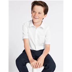 2pk Boys' Slim Fit Non-Iron School Shirts (2-18 Yrs)