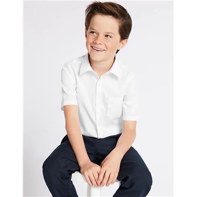 2pk Boys' Slim Fit Non-Iron School Shirts (2-18 Yrs)