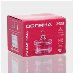 Сахарница Доляна «Царская», 250 мл, 10.5×12.5 см, стекло, золотая