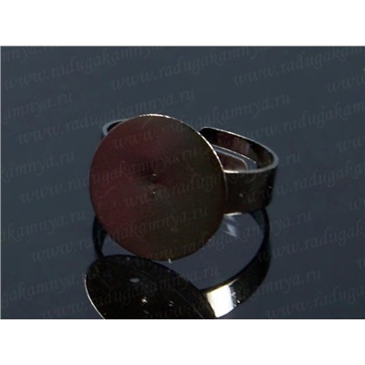 Основа для кольца, 15*5мм, цв.черный никель