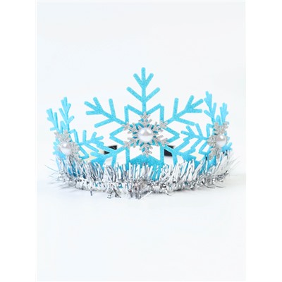 Корона новогодняя «Снежинка», голубая