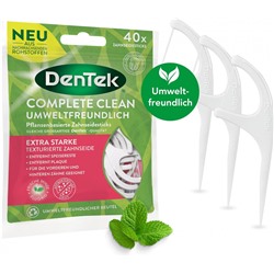 DenTek Eco Complete Clean Plant-Based Floss Sticks 40stk Нить для зубов-Sticks Complete Clean, 40 шт