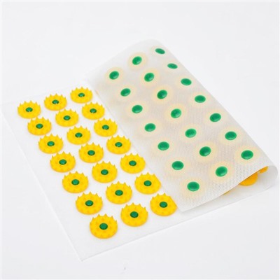 Аппликатор «Кузнецова», 70 колючек, спантекс, 23×32 см, жёлтый.