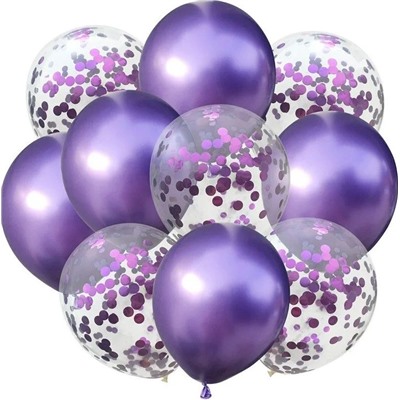Воздушные шары "Конфетти" purple, 10 шт.