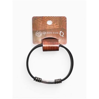 Браслет унисекс «Стиль» прямоугольник с тройными вставками, цвет чёрный с серебром, 23 см