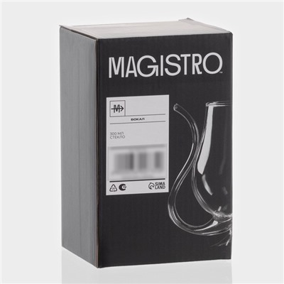 Бокал для вина Magistro «Forma. Пантера», 300 мл, стекло, с трубочкой, прозрачный