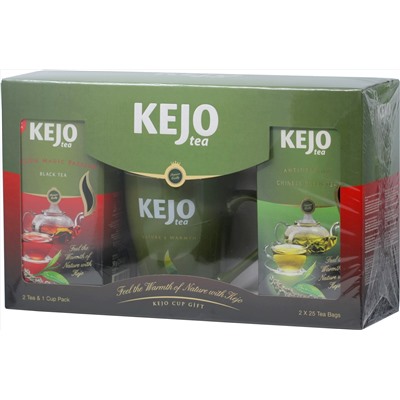 KejoFoods. Чайный набор с кружкой карт.упаковка, 50 пак.
