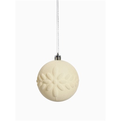 Ёлочные шары набор 4 шт., d=8 см «Бархатный зной» белый