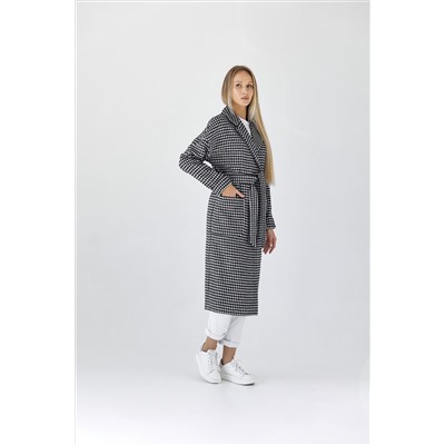 Пальто женское демисезонное 25550 (черно-белый)