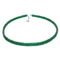 Бусы из натуральной Шпинели зеленой диски, 48см, 10г.