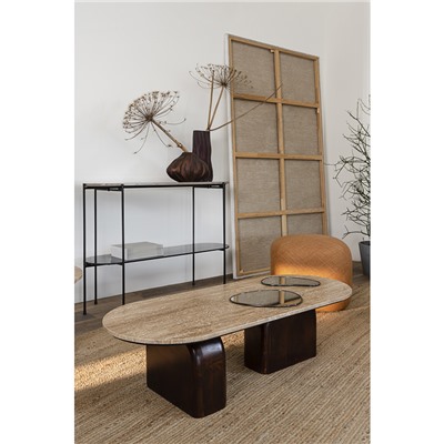 Столик журнальный Torhill, 120х50 см, бежевый/орех