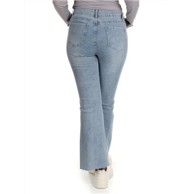 10101 BLUE Джинсы женские укороченные с разрезным низом AMG JEANS