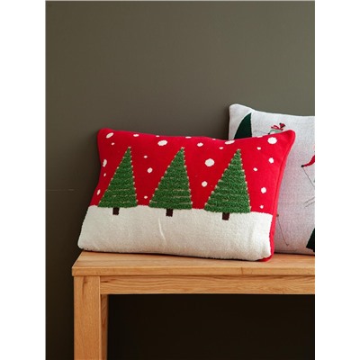 Подушка вязаная с новогодним рисунком Festive Wood из коллекции New Year Essential, 40x60 см