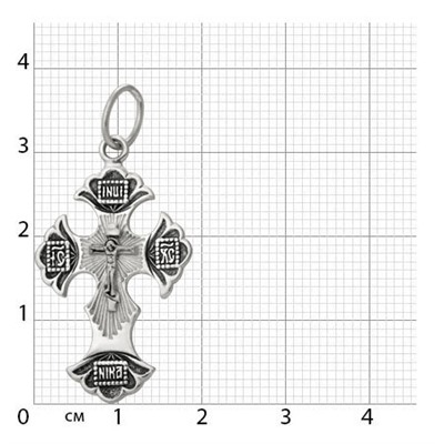 Крест из серебра литье частичное чернение