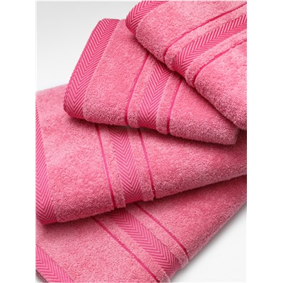 Комплект Полотенец 4шт розовый рейв