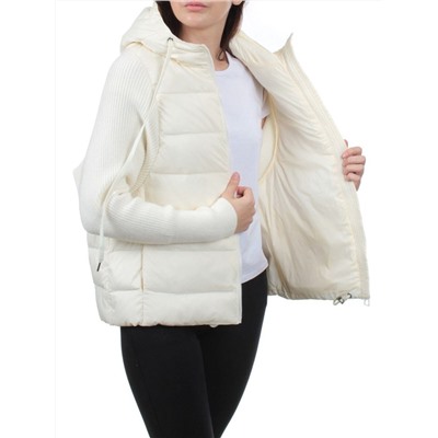 GB 8105 MILK WHITE Пуховик облегченный женский (пух, трикотаж)