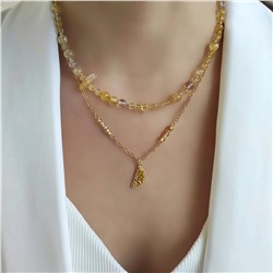 Чокер из цитрина + цепочка с долькой лимона