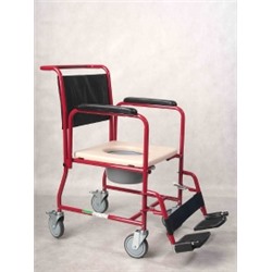 Е 0807 Кресло-туалет 4-х колесное, нескладное, с крышкой для сиденья и упором для ног