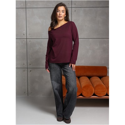 Лонгслив "Плечо" Бордо