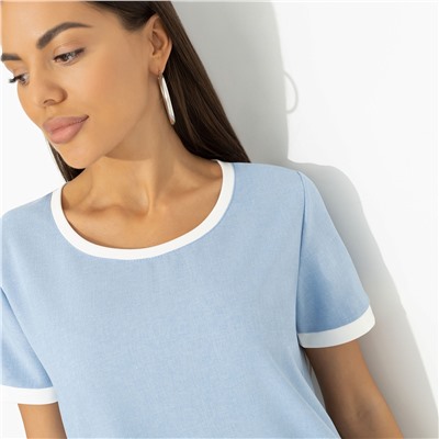 Платье с накладными карманами, Утонченность с характером (голубое)