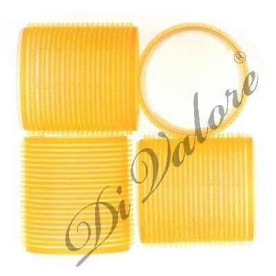 Di Valore 301-220 Бигуди "Липучка" ЖЕЛТЫЕ 4шт Д5,5см длина 6,2см