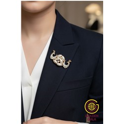 Брошь с жемчугом и стразами Птицы БР4/1