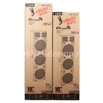 Колонка 10" (30-22 CRAZY BOX) динамик 6шт/10" комплект 2 колонки ELTRONIC с TWS