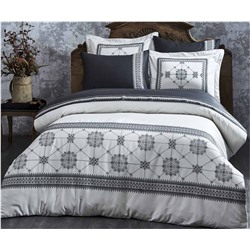 2 сп. Евро Комплект Постельного Белья Cotton Saten Belis Antrasit Çift - EcoCotton