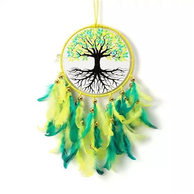 Ловец снов Дерево жизни, Dream Catcher Tree of Life (49 cm, Yellow Green), произв. Duli