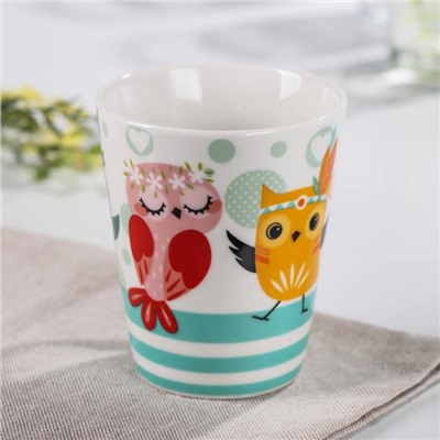 Кружка Доляна «Совушки», 320 мл, фарфор
