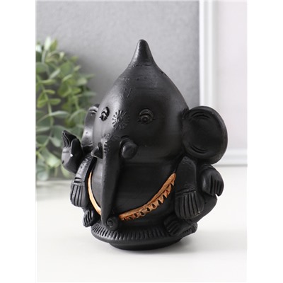 Фигурка гипс «Ганеша», 14.5×13.5×9 см, чёрная
