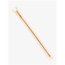 Молния металлическая, №3, неразъёмная, замок автомат, 30 см, бежевая