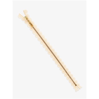 Молния металлическая, №3, неразъёмная, замок автомат, 30 см, бежевая