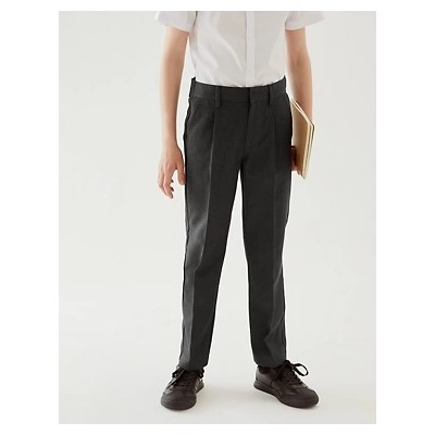 Boys' Regular Leg Slim Fit School Trousers (2-18 Yrs)