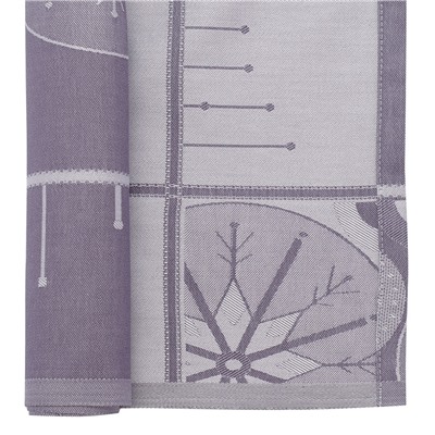 Салфетка из хлопка фиолетово-серого цвета с рисунком Ледяные узоры, New Year Essential, 53х53см