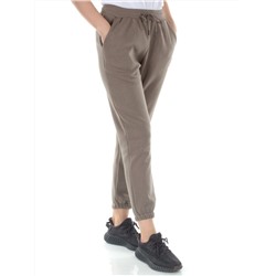 E752 GRAY/BEIGE Брюки спортивные утепленные женские (хлопок 95%, полиэстер 5%)