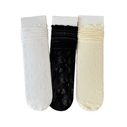 Lace tights, summer thin knee socks, shoes for leather shoes, mid-length