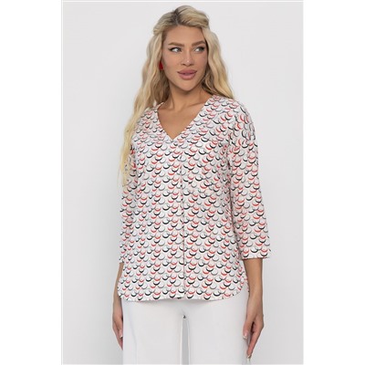 Блуза Статица (бело-красная) Б13775-16М