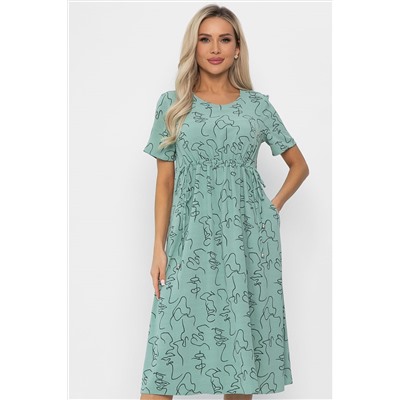 Платье Цветы лета (мятное) П13785-18М